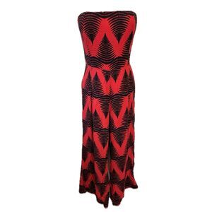 Hawaii's Finest Hawaiian Palapalai Ferns Strapless Back Tie Wide Leg Jumpsuit L